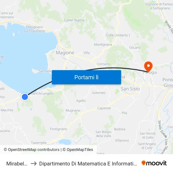 Mirabella to Dipartimento Di Matematica E Informatica map