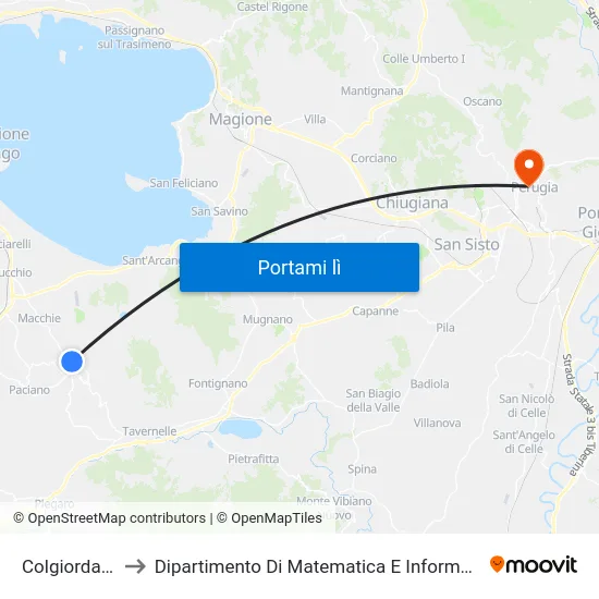 Colgiordano to Dipartimento Di Matematica E Informatica map