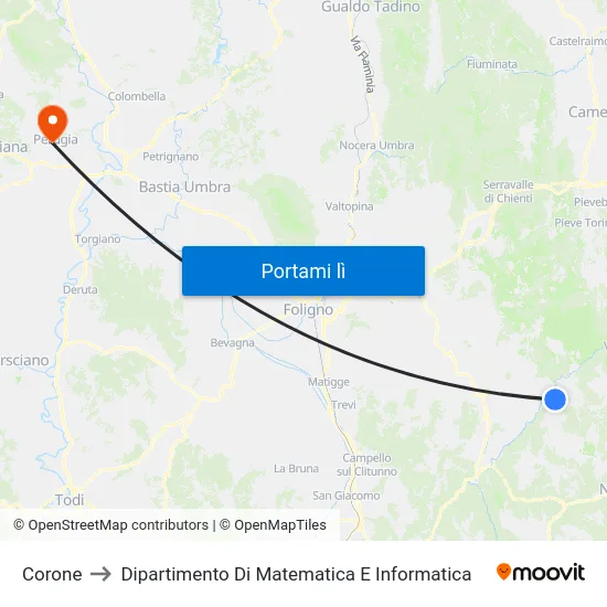 Corone to Dipartimento Di Matematica E Informatica map