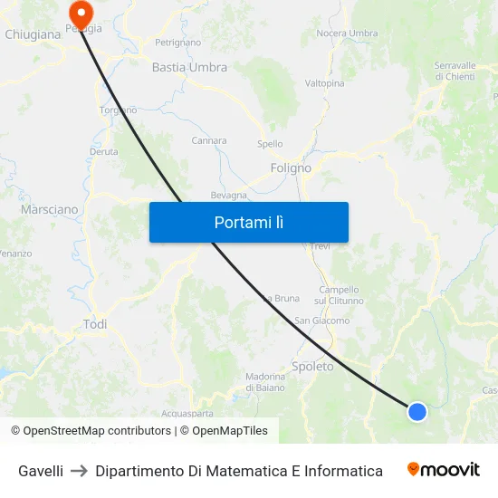 Gavelli to Dipartimento Di Matematica E Informatica map