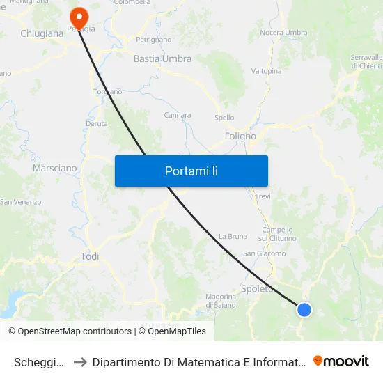 Scheggino to Dipartimento Di Matematica E Informatica map