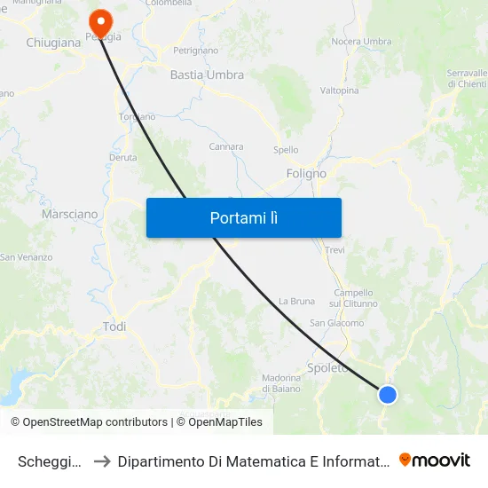 Scheggino to Dipartimento Di Matematica E Informatica map