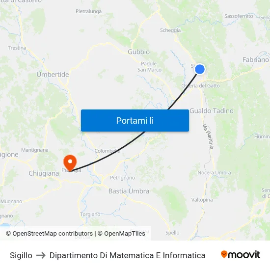 Sigillo to Dipartimento Di Matematica E Informatica map