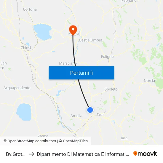 Bv.Grotte to Dipartimento Di Matematica E Informatica map