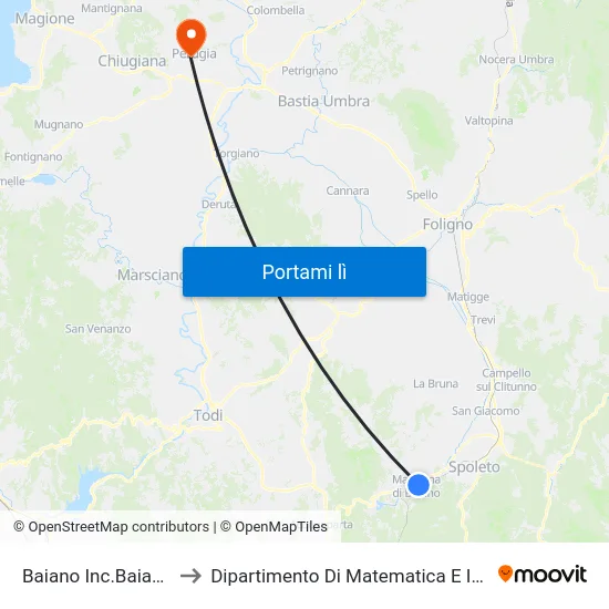 Baiano Inc.Baiano Alto to Dipartimento Di Matematica E Informatica map