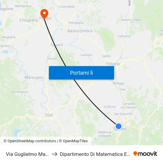Via Guglielmo Marconi 12 to Dipartimento Di Matematica E Informatica map
