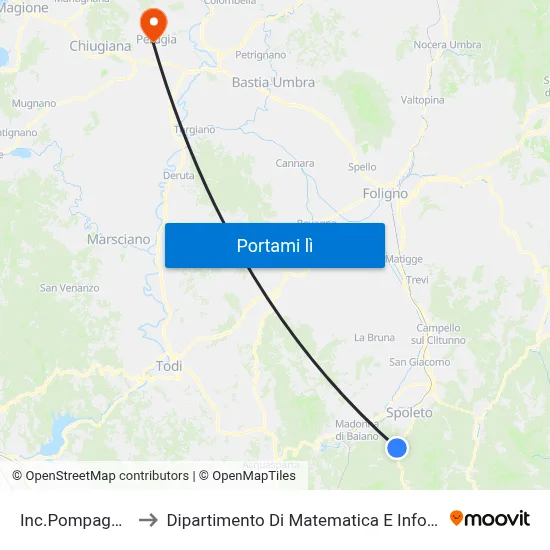 Inc.Pompagnano to Dipartimento Di Matematica E Informatica map