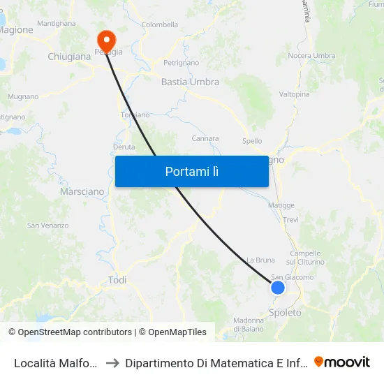 Località Malfondo 3 to Dipartimento Di Matematica E Informatica map