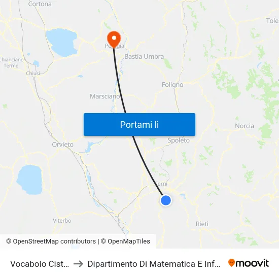 Vocabolo Cisterna to Dipartimento Di Matematica E Informatica map