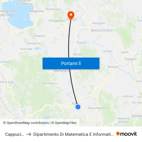 Cappucini to Dipartimento Di Matematica E Informatica map