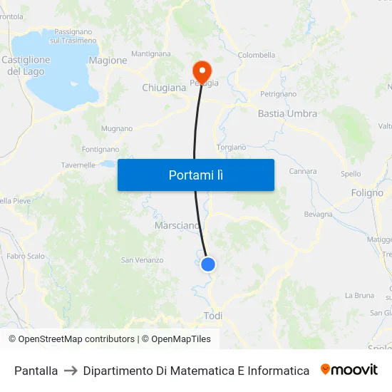 Pantalla to Dipartimento Di Matematica E Informatica map