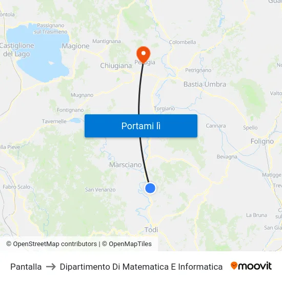 Pantalla to Dipartimento Di Matematica E Informatica map