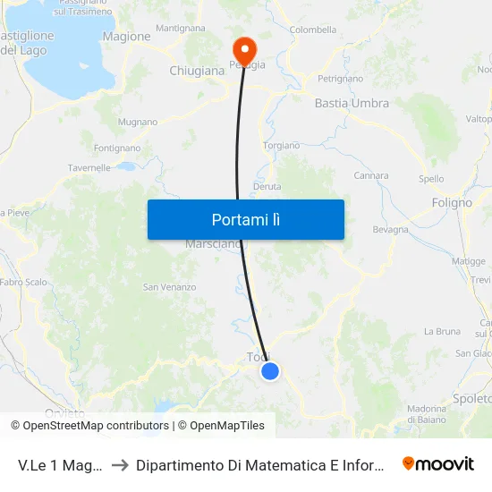 V.Le 1 Maggio to Dipartimento Di Matematica E Informatica map