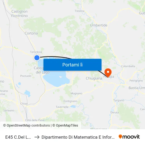 E45 C.Del Lago to Dipartimento Di Matematica E Informatica map