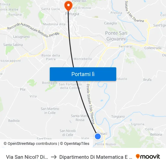 Via San Nicol? Di Celle 2 to Dipartimento Di Matematica E Informatica map