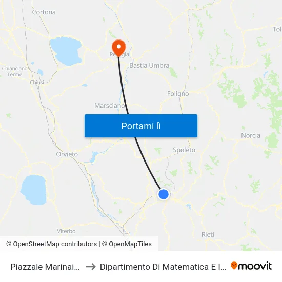 Piazzale Marinai D'Italia to Dipartimento Di Matematica E Informatica map