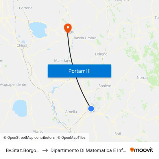 Bv.Staz.Borgo Rivo to Dipartimento Di Matematica E Informatica map