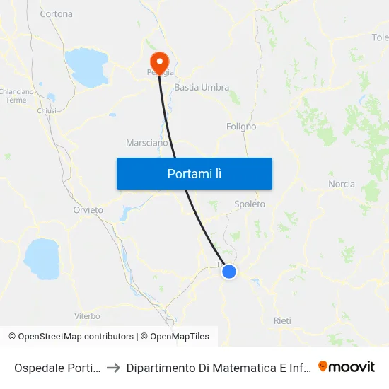 Ospedale Portineria to Dipartimento Di Matematica E Informatica map