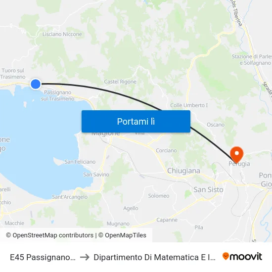 E45 Passignano Ovest to Dipartimento Di Matematica E Informatica map
