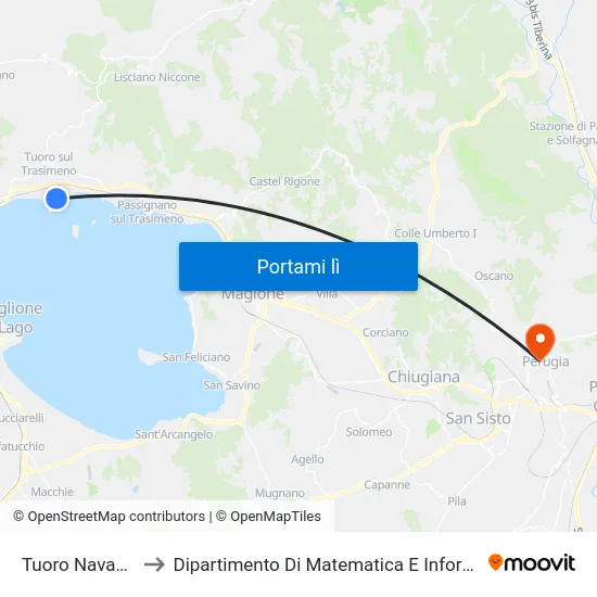 Tuoro Navaccia to Dipartimento Di Matematica E Informatica map