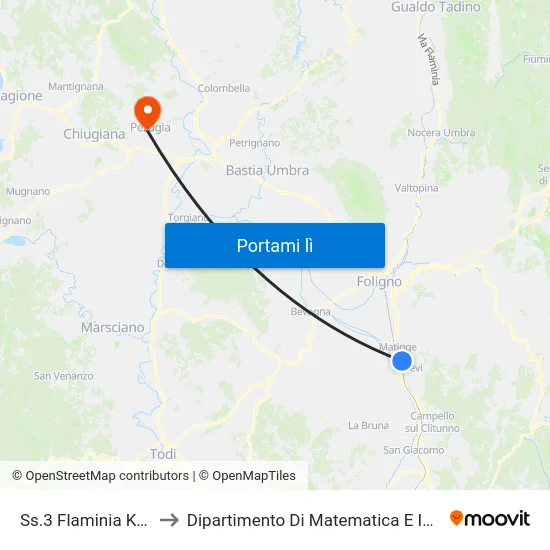 Ss.3 Flaminia Km.144 to Dipartimento Di Matematica E Informatica map