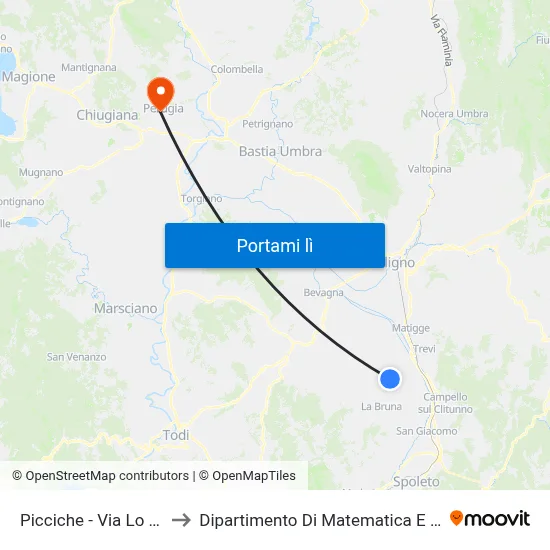Picciche - Via Lo Scalone to Dipartimento Di Matematica E Informatica map