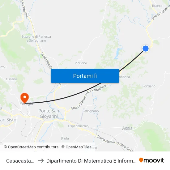 Casacastalda to Dipartimento Di Matematica E Informatica map
