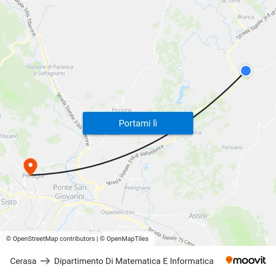 Cerasa to Dipartimento Di Matematica E Informatica map
