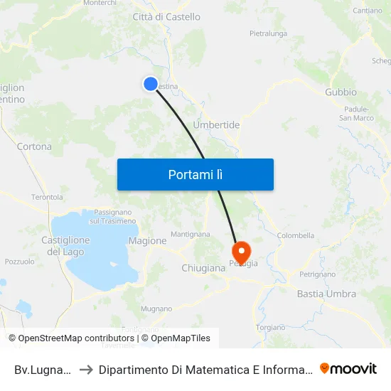 Bv.Lugnano to Dipartimento Di Matematica E Informatica map