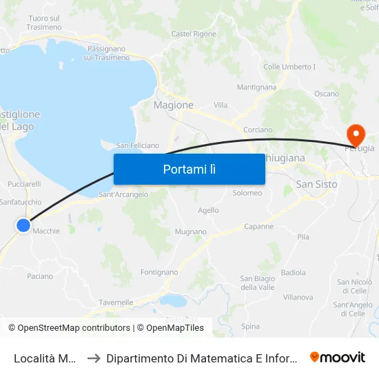 Località Muffa to Dipartimento Di Matematica E Informatica map