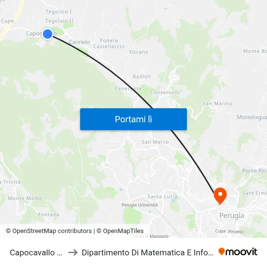 Capocavallo Cap. to Dipartimento Di Matematica E Informatica map