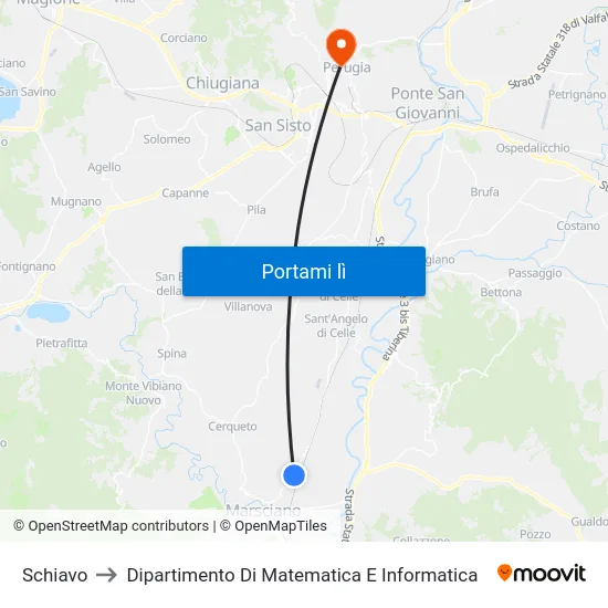 Schiavo to Dipartimento Di Matematica E Informatica map