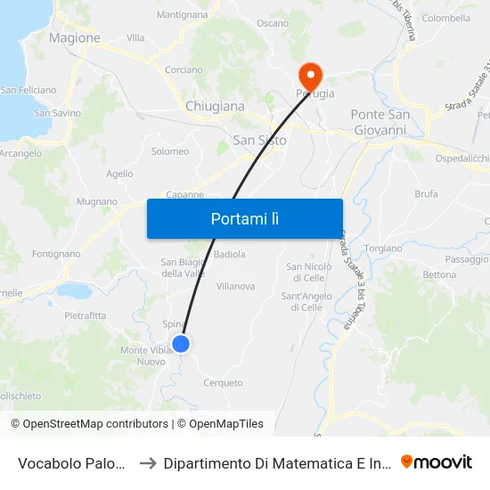 Vocabolo Palombaro to Dipartimento Di Matematica E Informatica map