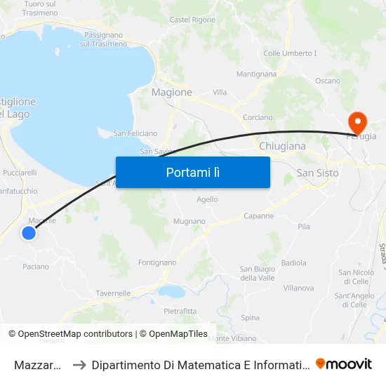 Mazzarelli to Dipartimento Di Matematica E Informatica map