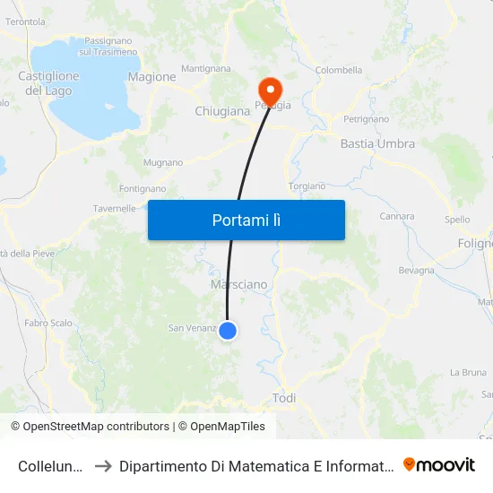 Collelungo to Dipartimento Di Matematica E Informatica map