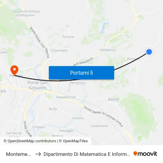 Montemezzo to Dipartimento Di Matematica E Informatica map