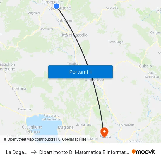 La Dogana to Dipartimento Di Matematica E Informatica map