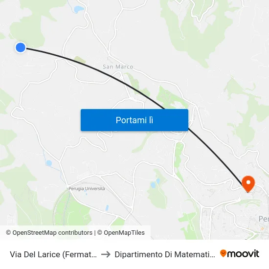 Via Del Larice (Fermata A Chiamata) to Dipartimento Di Matematica E Informatica map