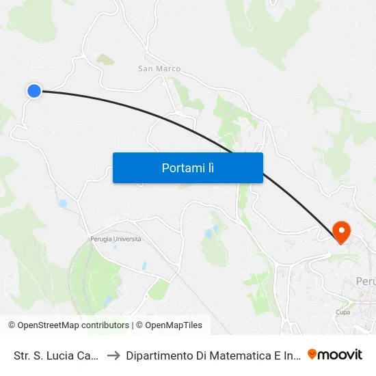 Str. S. Lucia Canetola to Dipartimento Di Matematica E Informatica map