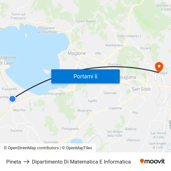 Pineta to Dipartimento Di Matematica E Informatica map