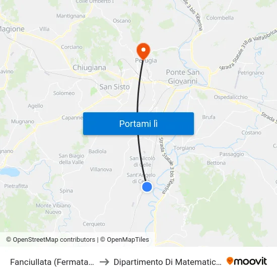 Fanciullata (Fermata A Richiesta) to Dipartimento Di Matematica E Informatica map