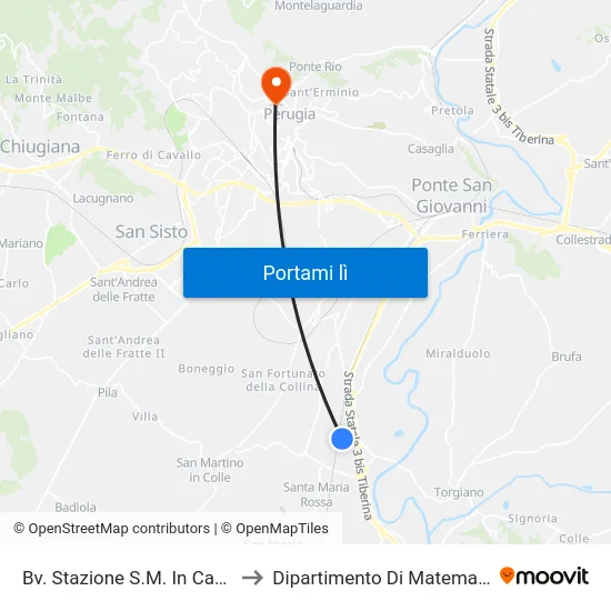 Bv. Stazione S.M. In Campo (A Richiesta) to Dipartimento Di Matematica E Informatica map