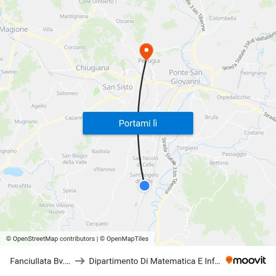 Fanciullata Bv.Staz. to Dipartimento Di Matematica E Informatica map