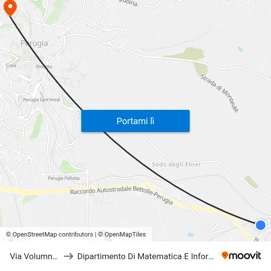 Via Volumnia 6 to Dipartimento Di Matematica E Informatica map