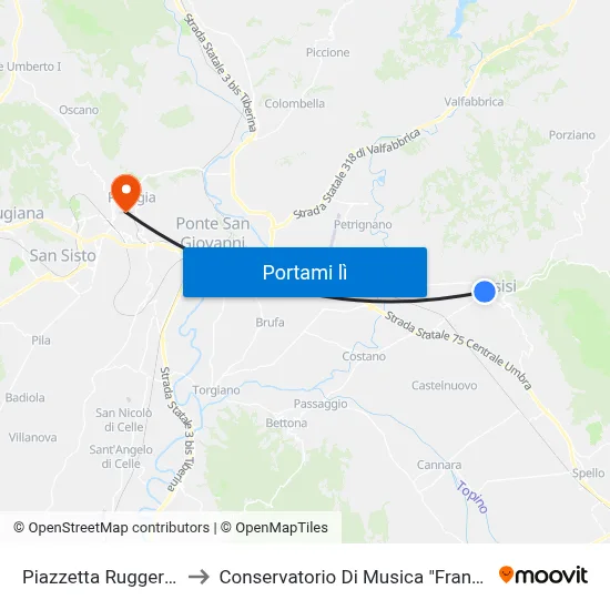 Piazzetta Ruggero Bonghi 1 to Conservatorio Di Musica "Francesco Morlacchi" map