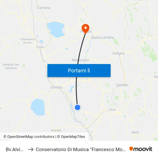 Bv.Alviano to Conservatorio Di Musica "Francesco Morlacchi" map