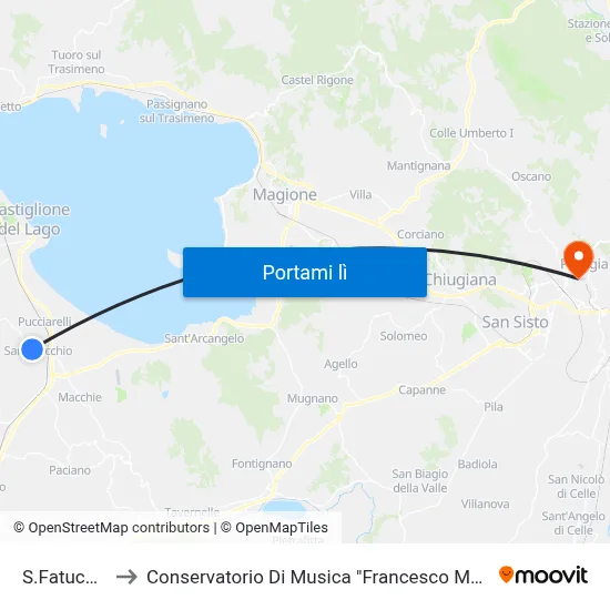 S.Fatucchio to Conservatorio Di Musica "Francesco Morlacchi" map