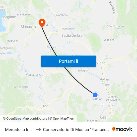 Mercatello Inc.Fratta to Conservatorio Di Musica "Francesco Morlacchi" map