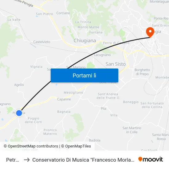 Petraia to Conservatorio Di Musica "Francesco Morlacchi" map
