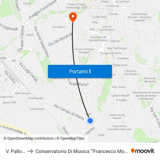 V. Pallotta to Conservatorio Di Musica ""Francesco Morlacchi"" map